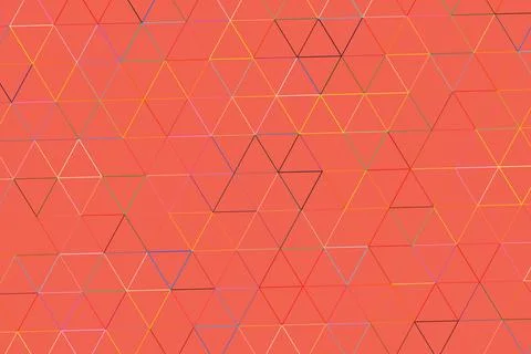 Abstract geometric pattern with triangles and lines on red background Foto stock