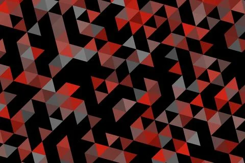 Abstract geometric pattern with triangles in black red and gray Stock Illustration
