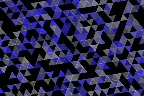 Abstract geometric pattern with triangles in blue and black Stock Illustration