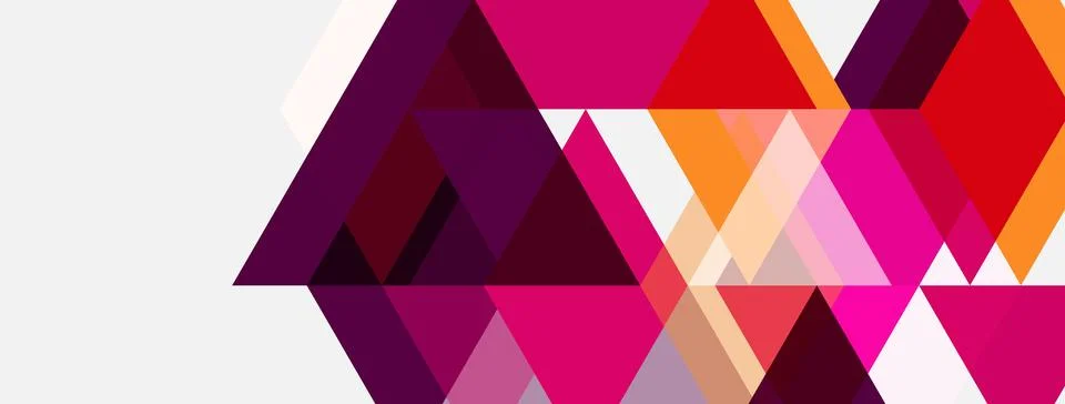 Abstract geometric pattern. Triangles create vibrant color blocks, mostly p.. Stockillustratie