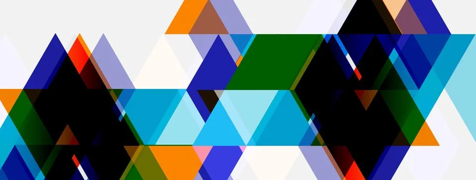 Abstract geometric pattern. Triangles dominate composition, vibrant colors Illustrazione stock