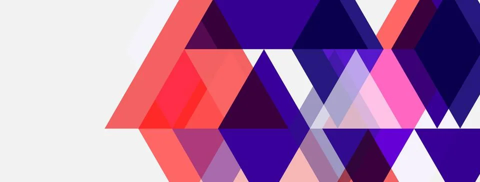Abstract geometric pattern. Triangles form colorful mosaic, gradients present Illustrazione stock