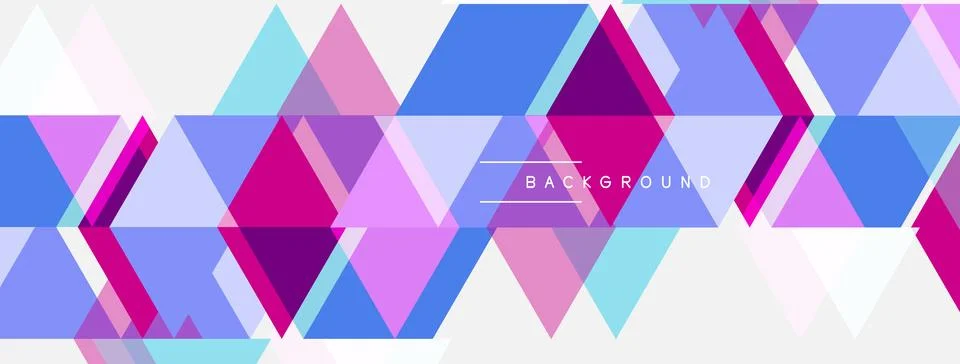 Abstract geometric pattern. Triangles overlap creating vibrant color gradient Stock Illustration