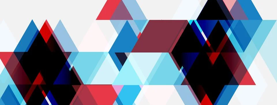 Abstract geometric pattern. Triangles overlap, creating dynamic visual effect Illustrazione stock