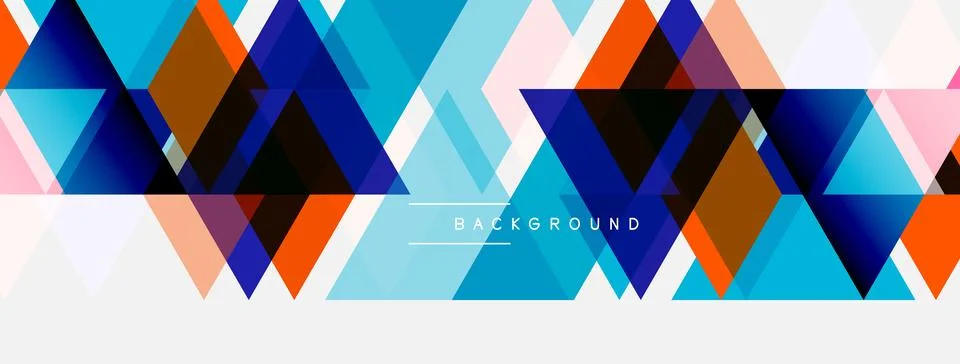 Abstract geometric pattern. Triangles overlap, creating vibrant color gradi.. Stock Illustration