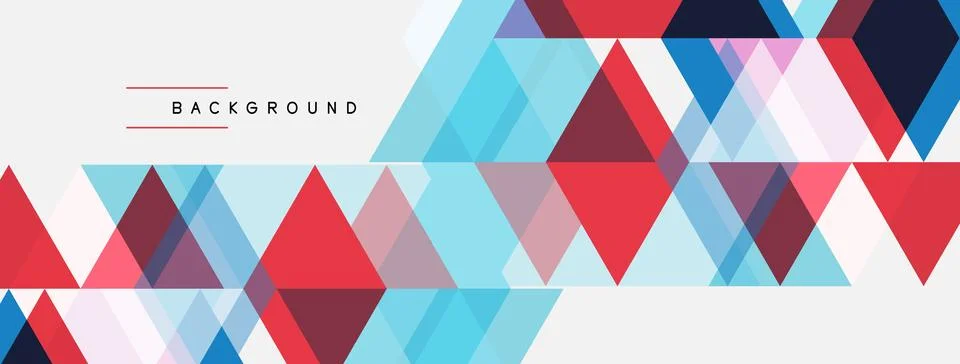 Abstract geometric pattern. Triangles overlap, creating vibrant color blocks. Stock Illustration