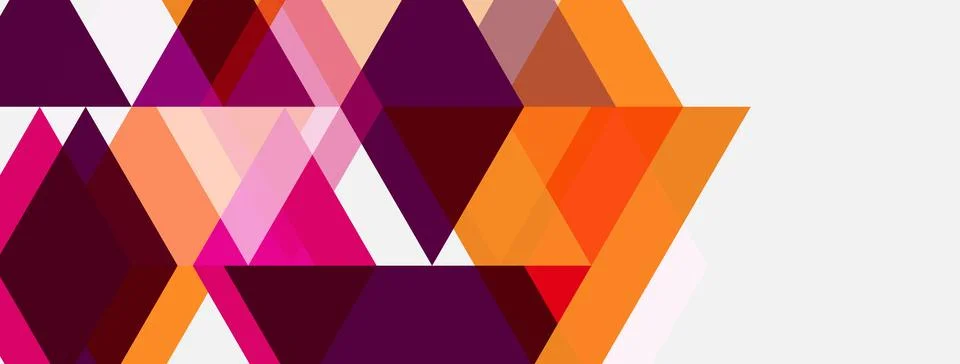 Abstract geometric pattern. Triangles overlap, creating vibrant color blocks. イラスト素材