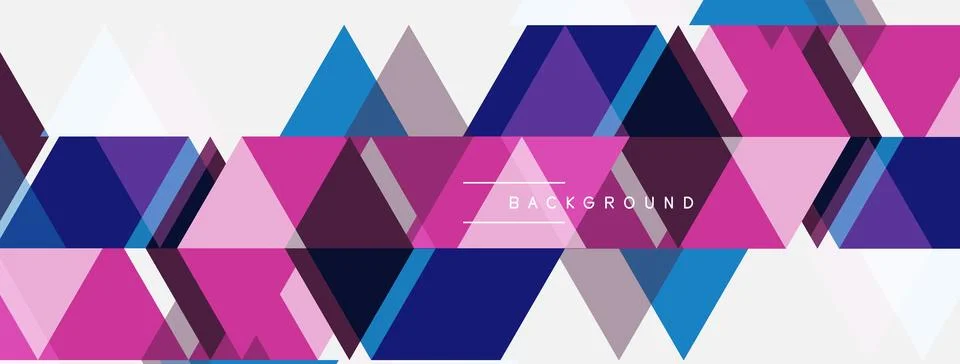 Abstract geometric pattern. Triangles overlap creating vibrant color blocks. 스톡 일러스트