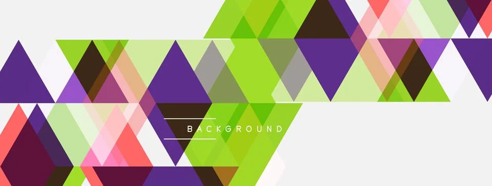Abstract geometric pattern. Triangles overlap, creating vibrant colorful Illustrazione stock