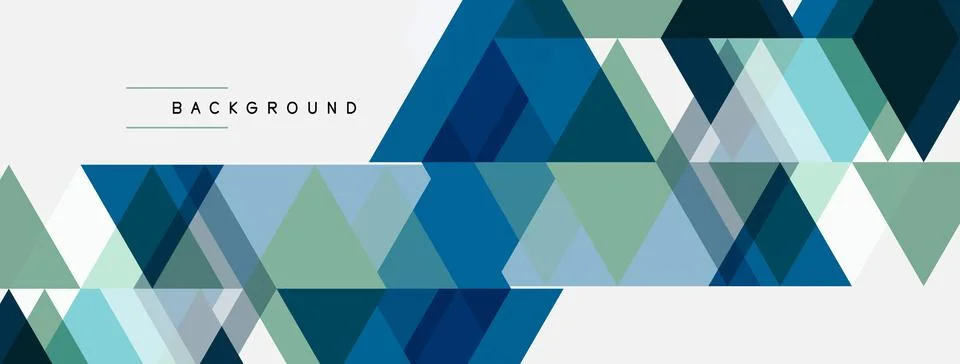 Abstract geometric pattern. Triangles overlap, creating modern design. Blue, 스톡 일러스트