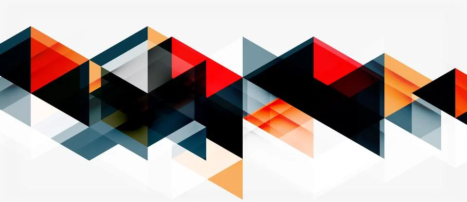 Abstract geometric pattern. Triangles overlap, creating dynamic visual textur Stock Illustration