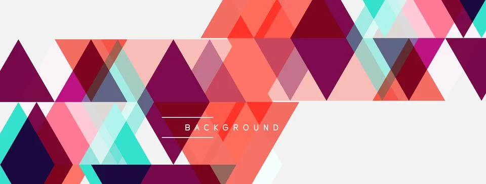 Abstract geometric pattern. Triangles overlap, creating vibrant color blocks. Illustrazione stock