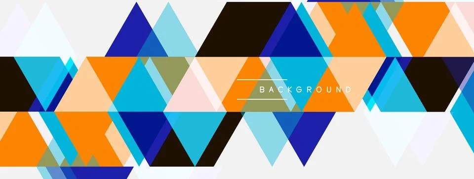 Abstract geometric pattern. Triangles overlap, creating vibrant color blocks. Stock Illustration