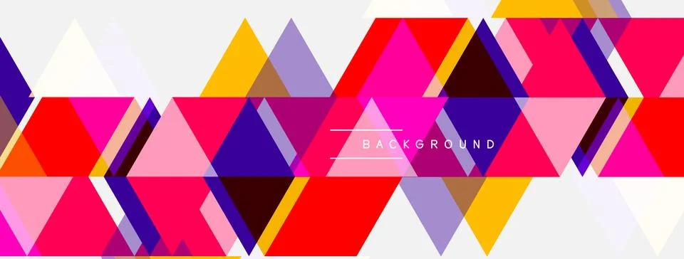 Abstract geometric pattern. Triangles overlap, creating vibrant colorful de.. イラスト素材