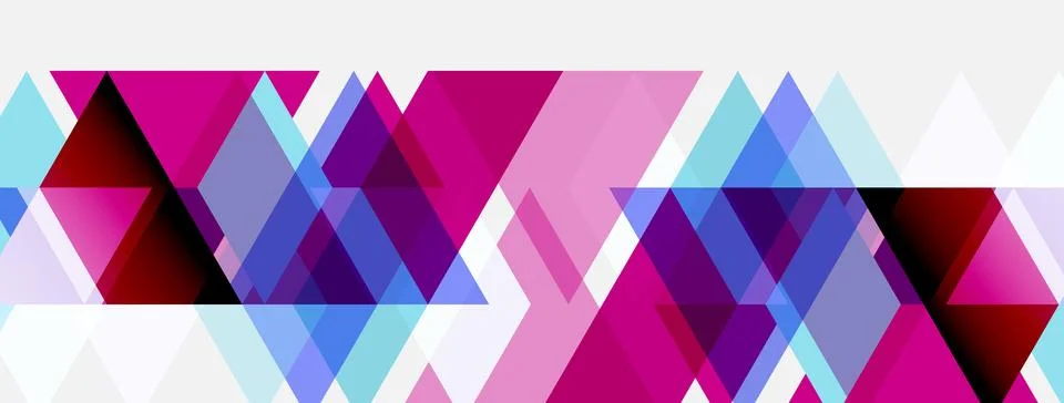 Abstract geometric pattern. Triangles overlap, creating vibrant color blocks. イラスト素材
