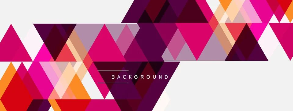 Abstract geometric pattern. Triangles overlap, creating vibrant color blocks. イラスト素材