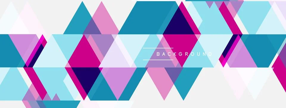 Abstract geometric pattern. Triangles overlap, creating vibrant color blocks. イラスト素材