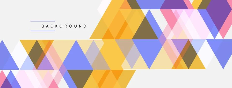 Abstract geometric pattern. Triangles overlap, creating colorful background. Stock Illustration