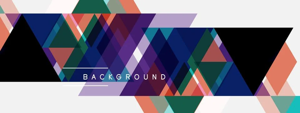 Abstract geometric pattern. Triangles overlap, creating vibrant colorful de.. Stock Illustration