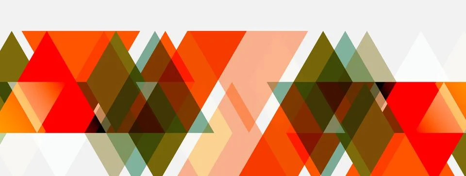 Abstract geometric pattern. Triangles overlap, creating warm color blocks. Stock Illustration