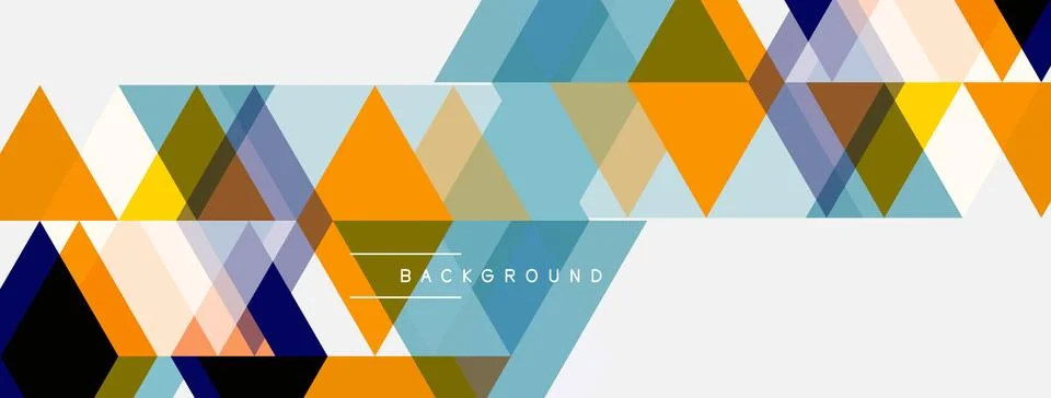 Abstract geometric pattern. Triangles overlap, creating vibrant color blocks. Stock Illustration