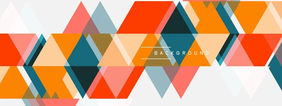 Abstract geometric pattern. Triangles overlap, creating vibrant color blocks. Stockillustratie