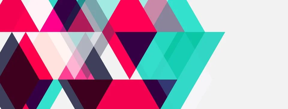 Abstract geometric pattern. Triangles overlap, creating vibrant color blocks. イラスト素材