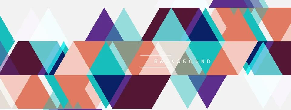 Abstract geometric pattern. Triangles overlap, creating vibrant color blocks. Stock Illustration