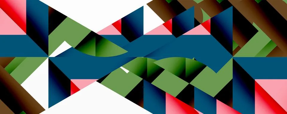 Abstract geometric pattern. Triangles, rectangles create symmetrical design. 스톡 일러스트