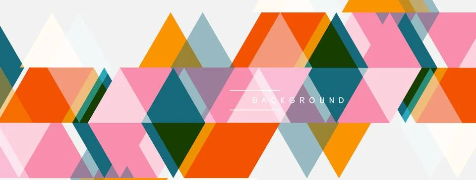 Abstract geometric pattern. Triangles, rectangles overlap creating colorful イラスト素材