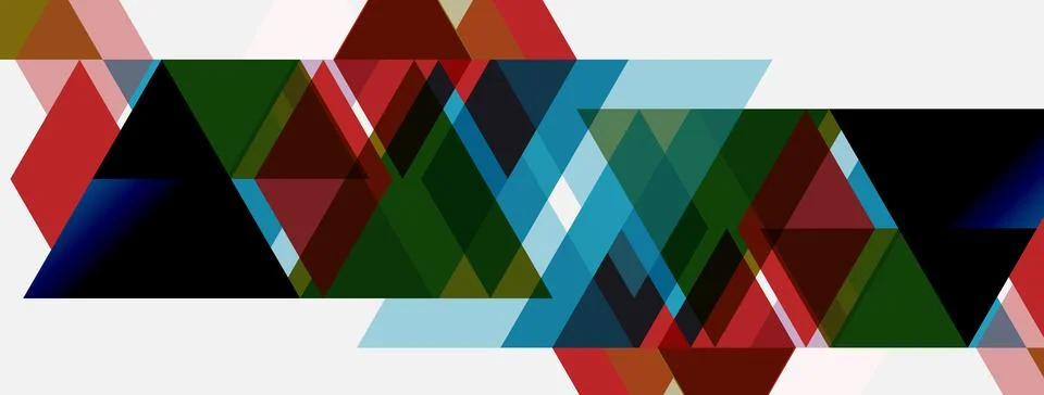 Abstract geometric pattern. Triangles, rectangles overlap creating colorful イラスト素材