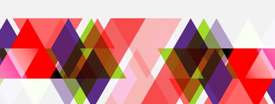 Abstract geometric pattern. Triangles, squares overlap creating vibrant color 스톡 일러스트
