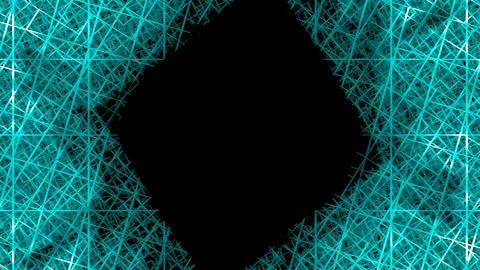 Abstract geometric pattern in vibrant blue with interconnected lines and central Stock Illustration