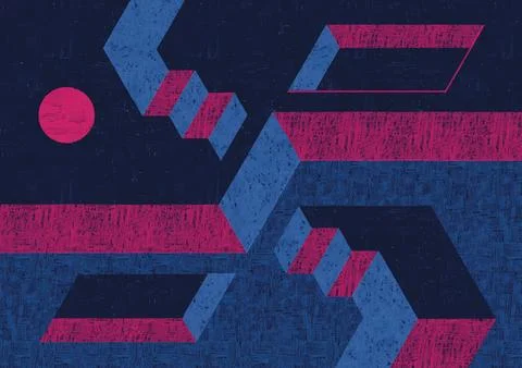 Abstract geometric pattern in a vibrant blue background Stock Photos