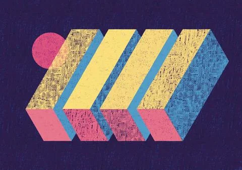 Abstract geometric pattern in a vibrant blue background Stock Photos