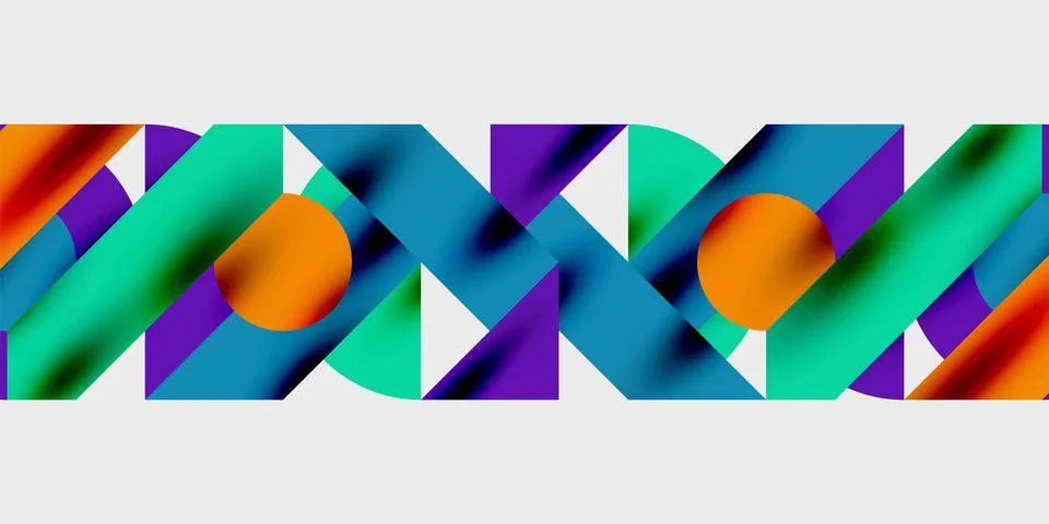 Abstract geometric pattern. Vibrant colors blend, creating dynamic shapes. 스톡 일러스트