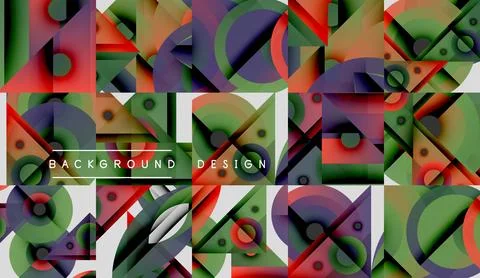 Abstract geometric pattern. Vibrant colors blend, creating dynamic visual Stock-Illustration