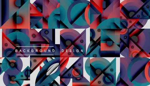 Abstract geometric pattern. Vibrant colors overlap, creating dynamic visual イラスト素材