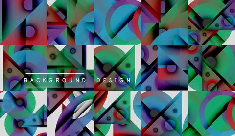 Abstract geometric pattern. Vibrant colors blend, creating dynamic visual Stock-Illustration
