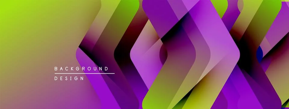Abstract geometric pattern. Vibrant gradients blend purple, green, gold. Modern 스톡 일러스트
