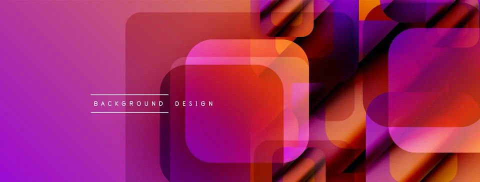 Abstract geometric pattern. Vibrant purple, orange hues blend. Modern design Stock Illustration