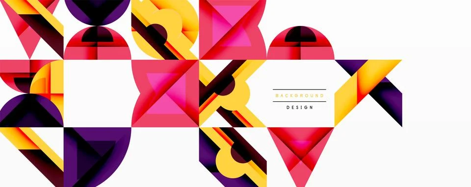 Abstract geometric pattern. Vibrant shapes overlap, creating modern design. 스톡 일러스트