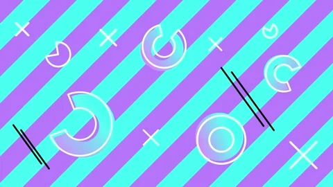 Abstract Geometric Pattern with Vibrant Stripes and Shapes. Stock Footage 320463557