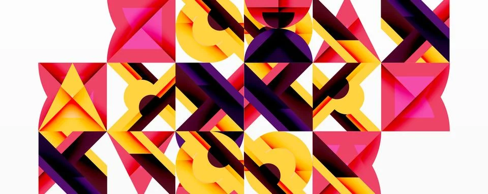 Abstract geometric pattern. Vivid colors create dynamic composition using 스톡 일러스트