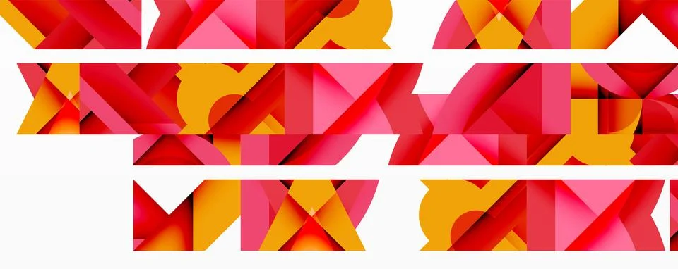 Abstract geometric pattern. Vivid colors, overlapping shapes create dynamic 스톡 일러스트