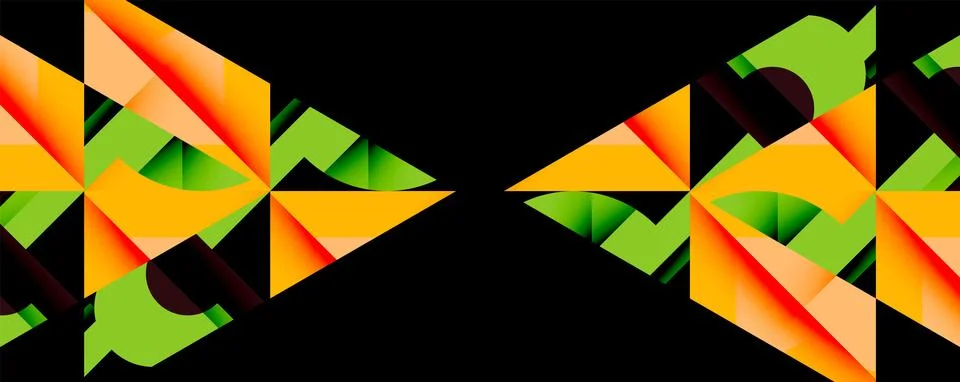 Abstract geometric pattern. Vivid colors, sharp angles, symmetrical design. Illustrazione stock