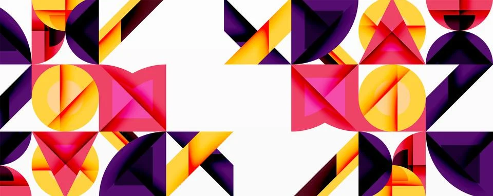 Abstract geometric pattern. Vivid colors, sharp angles, repeating shapes create Stockillustratie