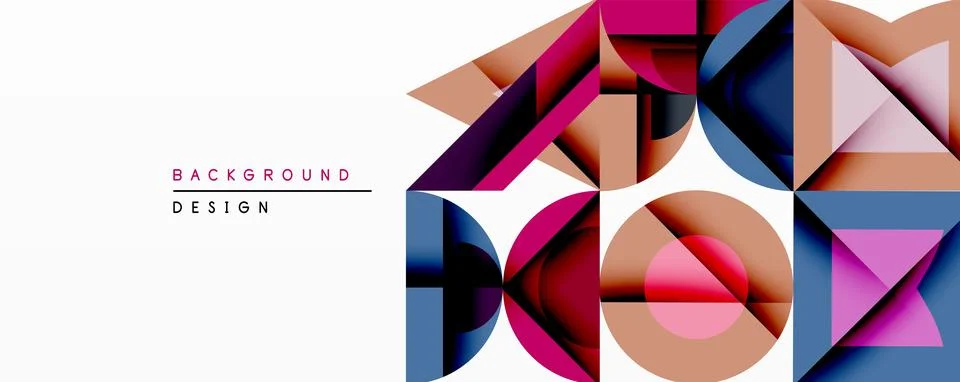 Abstract geometric pattern. Vivid colors create dynamic composition. Shapes イラスト素材