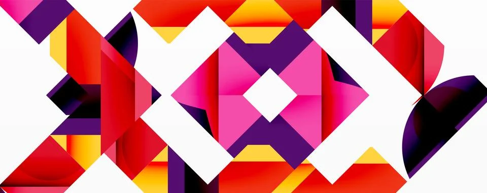 Abstract geometric pattern. Vivid colors intersect, creating dynamic visual イラスト素材