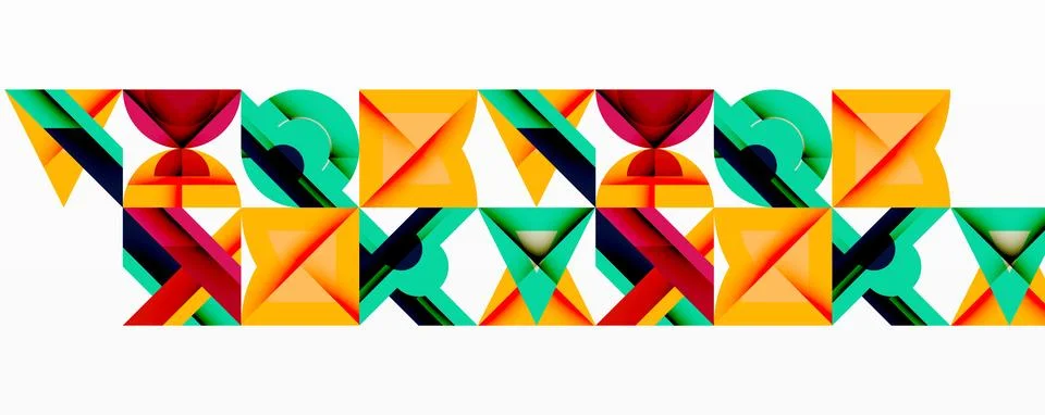 Abstract geometric pattern. Vivid colors create repeating shapes, forming 스톡 일러스트